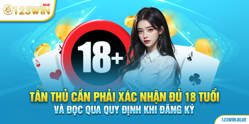 Tân thủ cần phải xác nhận đủ 18 tuổi và đọc qua quy định khi đăng ký